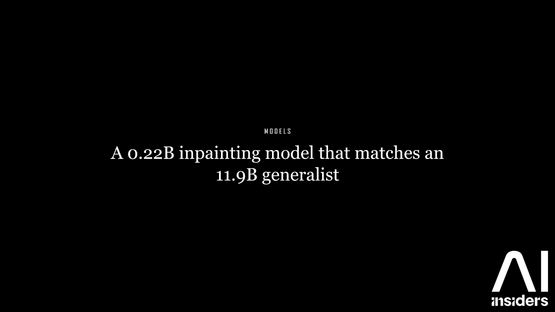 A 0.22B inpainting model that matches an 11.9B generalist — featured image for AI Insiders