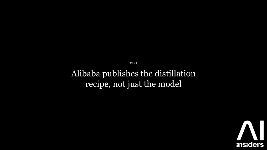 Alibaba publishes the distillation recipe, not just the model — featured image for AI Insiders