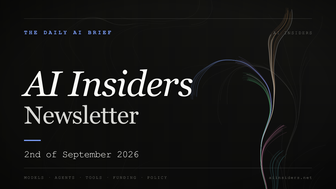 AI Insiders Newsletter cover for the issue dated 2 Sep 2026