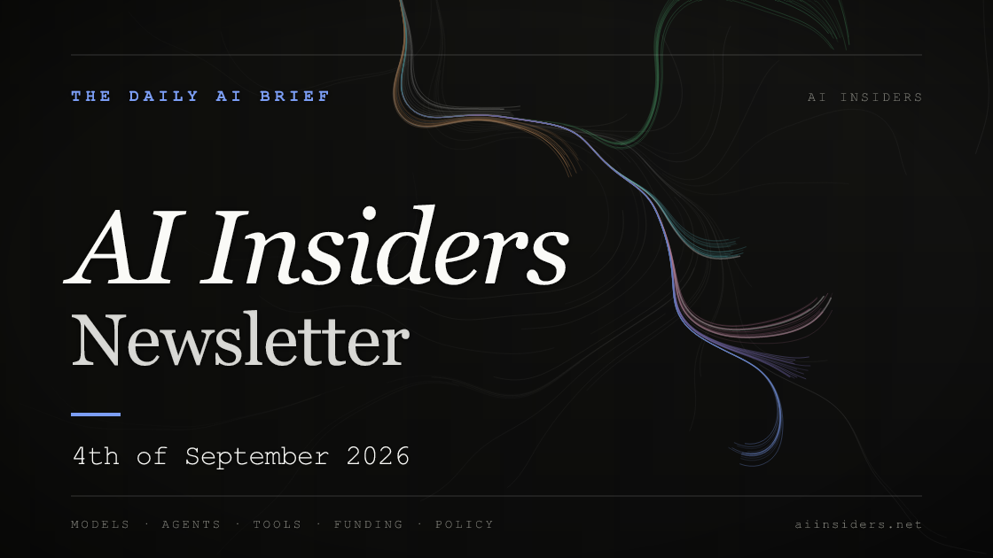 AI Insiders Newsletter cover for the issue dated 4 Sep 2026