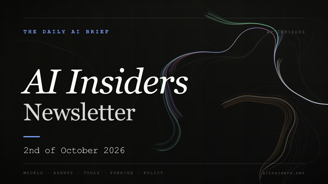 AI Insiders Newsletter cover for the issue dated 2 Oct 2026