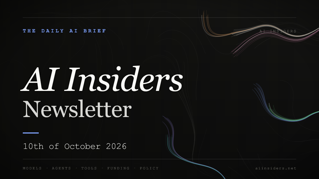 AI Insiders Newsletter cover for the issue dated 10 Oct 2026