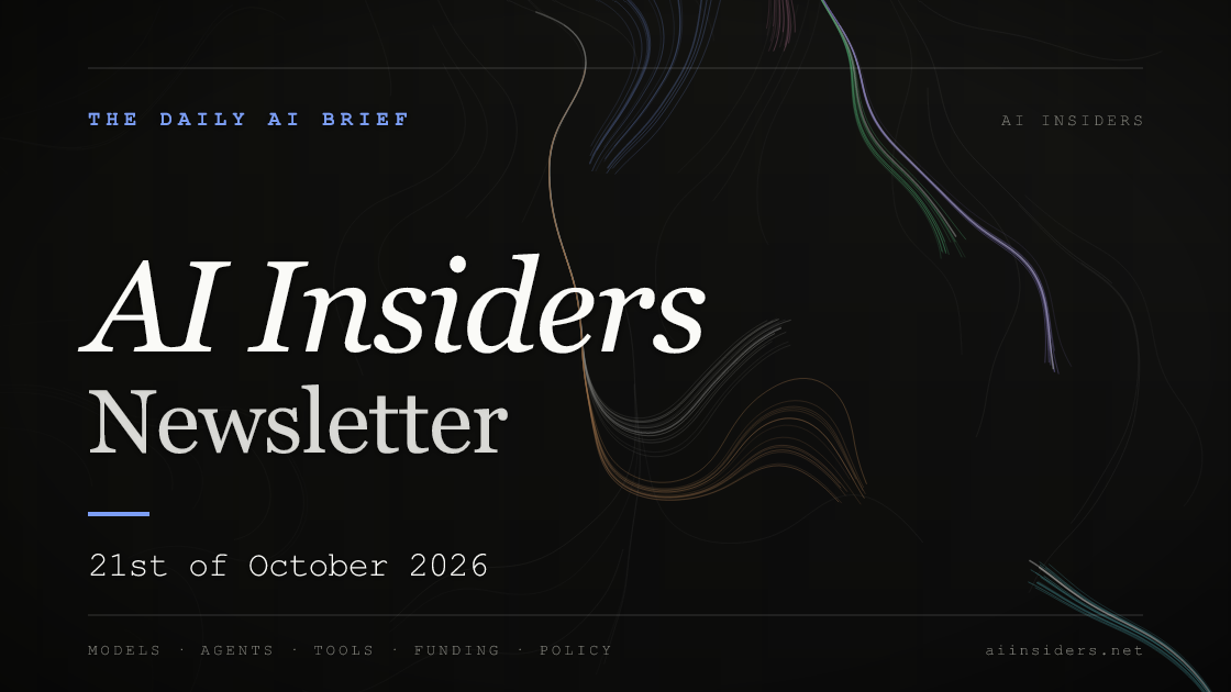 AI Insiders Newsletter cover for the issue dated 21 Oct 2026