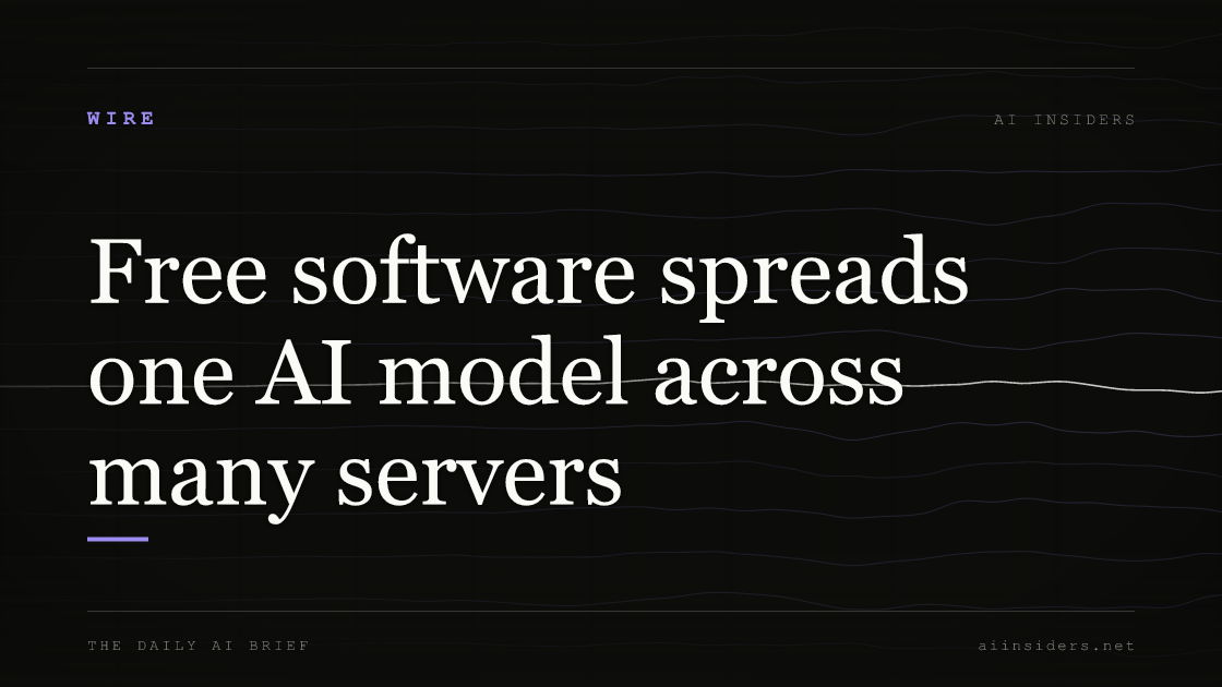 Free software spreads one AI model across many servers, featured image for AI Insiders